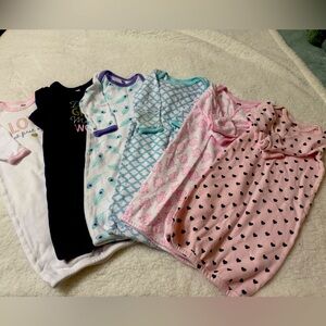Hudson Baby Sleeper Gowns Size 0-6 months Set of 6